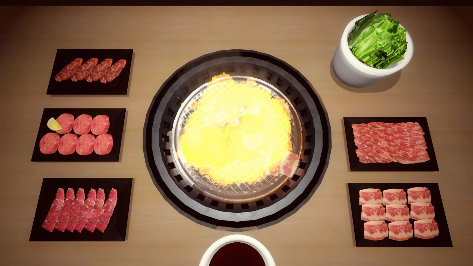 網から炎が上がる画面